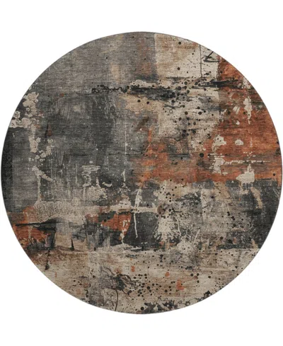 Addison Mayfield Amf1839 8' X 8' Round Area Rug In Brown