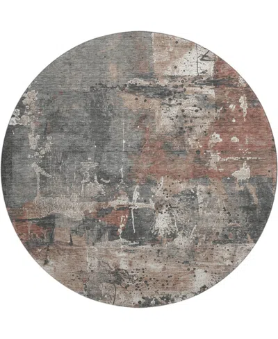 Addison Mayfield Amf1839 8' X 8' Round Area Rug In Brown