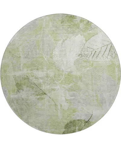 Addison Mayfield Amf1850 8' X 8' Round Area Rug In Green
