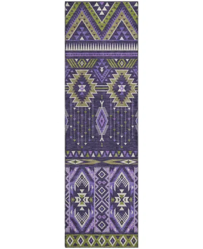 Addison Mayfield Amf1851 2'3" X 7'6" Runner Area Rug In Purple
