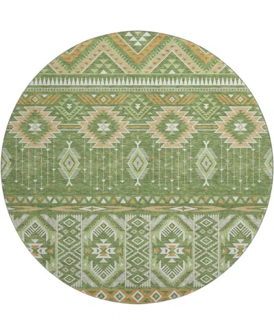 Addison Mayfield Amf1851 8' X 8' Round Area Rug In Green