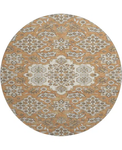 Addison Mayfield Amf1853 8' X 8' Round Area Rug In Brown