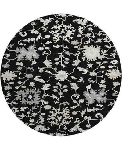 Addison Mayfield Amf1854 8' X 8' Round Area Rug In Black