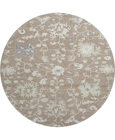 Addison Mayfield Amf1854 8' X 8' Round Area Rug In Brown