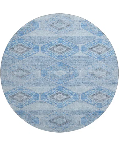 Addison Mayfield Amf1857 8' X 8' Round Area Rug In Blue