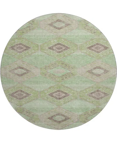 Addison Mayfield Amf1857 8' X 8' Round Area Rug In Green