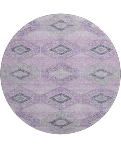 Addison Mayfield Amf1857 8' X 8' Round Area Rug In Purple