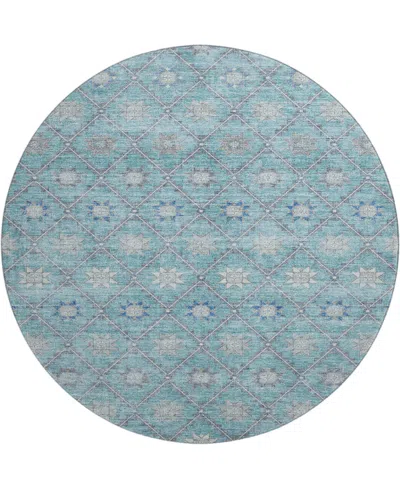 Addison Mayfield Amf1858 8' X 8' Round Area Rug In Blue