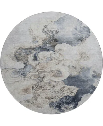 Addison Mayfield Amf1860 8' X 8' Round Area Rug In Blue
