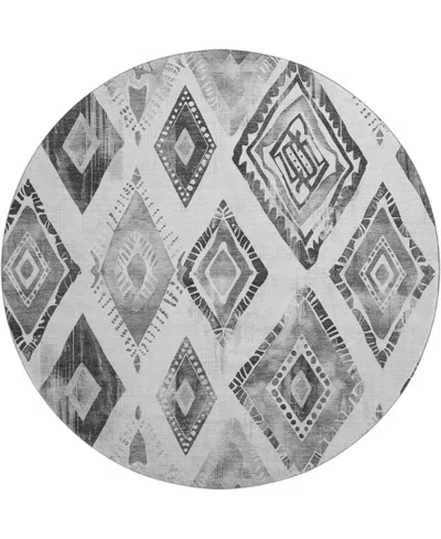 Addison Mayfield Amf1861 8' X 8' Round Area Rug In Gray