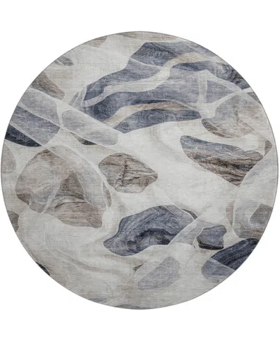 Addison Mayfield Amf1863 8' X 8' Round Area Rug In Gray