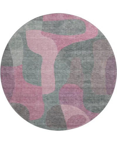 Addison Mayfield Amf1867 8' X 8' Round Area Rug In Pink