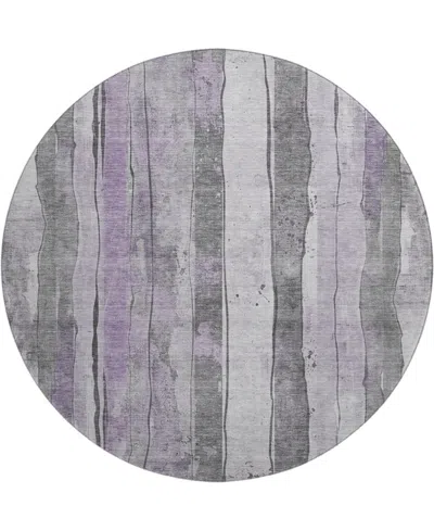 Addison Mayfield Amf1874 8' X 8' Round Area Rug In Purple