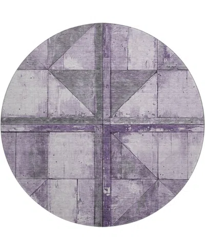 Addison Mayfield Amf1876 8' X 8' Round Area Rug In Purple