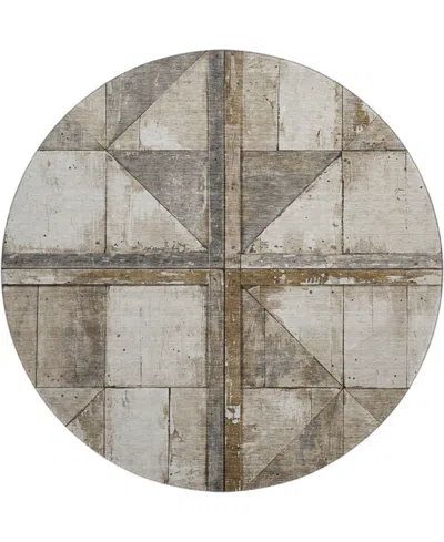 Addison Mayfield Amf1876 8' X 8' Round Area Rug In Brown