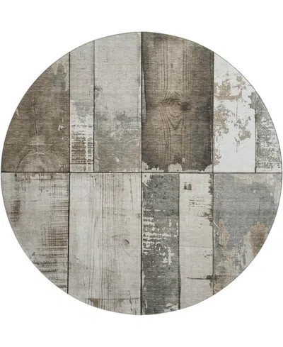 Addison Mayfield Amf1877 8' X 8' Round Area Rug In Brown