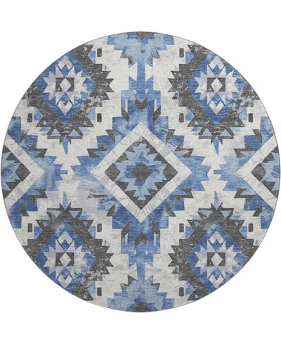 Addison Mayfield Amf1878 8' X 8' Round Area Rug In Blue