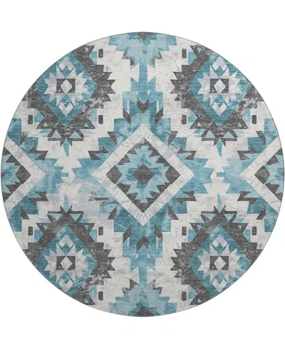 Addison Mayfield Amf1878 8' X 8' Round Area Rug In Blue
