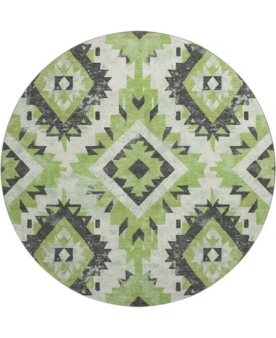 Addison Mayfield Amf1878 8' X 8' Round Area Rug In Green