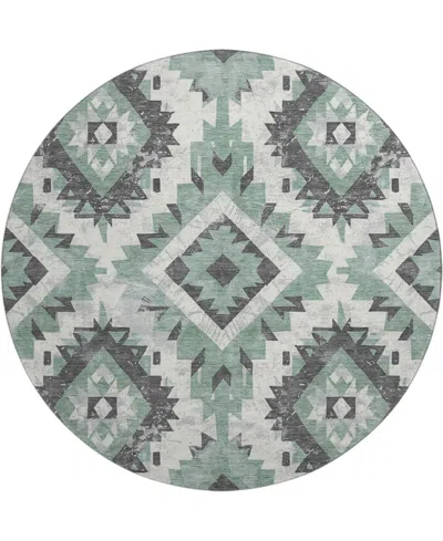 Addison Mayfield Amf1878 8' X 8' Round Area Rug In Gray