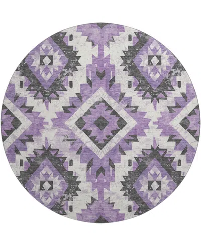 Addison Mayfield Amf1878 8' X 8' Round Area Rug In Purple