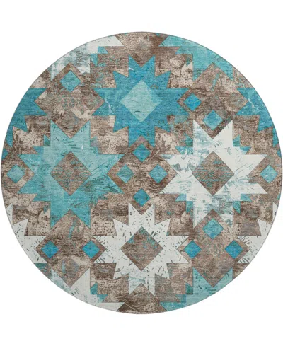 Addison Mayfield Amf1879 8' X 8' Round Area Rug In Blue