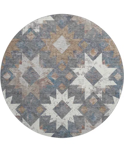 Addison Mayfield Amf1879 8' X 8' Round Area Rug In Gray