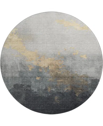 Addison Mayfield Amf1881 8' X 8' Round Area Rug In Gold