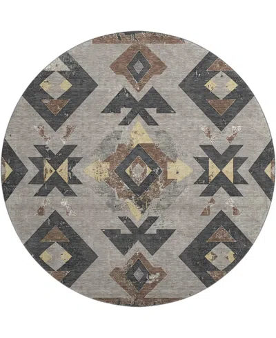 Addison Mayfield Amf1882 8' X 8' Round Area Rug In Brown