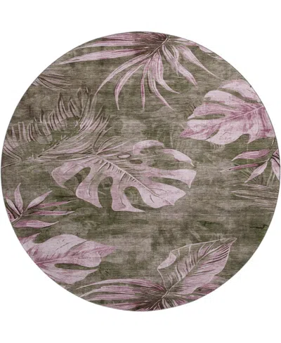 Addison Mayfield Amf1887 8' X 8' Round Area Rug In Brown