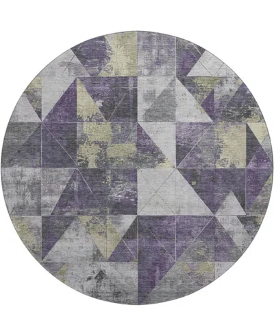 Addison Mayfield Amf1888 8' X 8' Round Area Rug In Purple