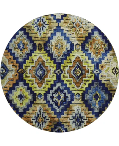 Addison Mayfield Amf1891 8' X 8' Round Area Rug In Blue
