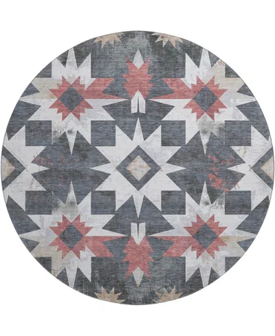 Addison Mayfield Amf1893 8' X 8' Round Area Rug In Gray