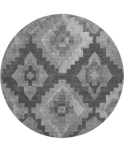 Addison Mayfield Amf1894 8' X 8' Round Area Rug In Gray
