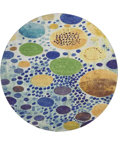 Addison Mayfield Amf1895 8' X 8' Round Area Rug In Blue