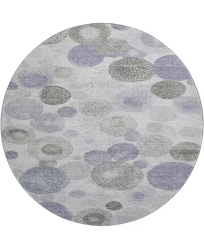 Addison Mayfield Amf1896 8' X 8' Round Area Rug In Purple