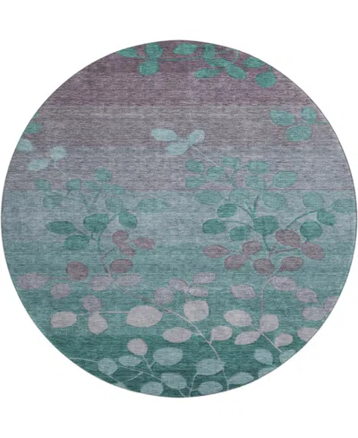 Addison Mayfield Amf1900 8' X 8' Round Area Rug In Blue
