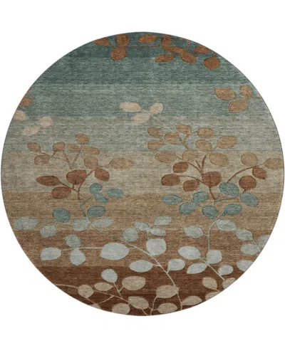 Addison Mayfield Amf1900 8' X 8' Round Area Rug In Brown