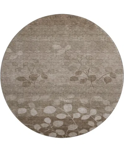 Addison Mayfield Amf1900 8' X 8' Round Area Rug In Brown