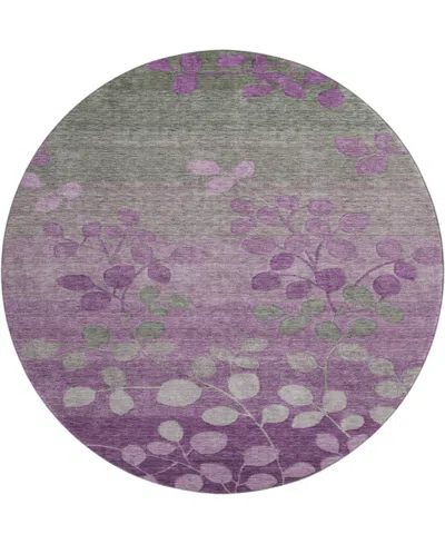 Addison Mayfield Amf1900 8' X 8' Round Area Rug In Purple