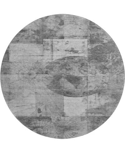Addison Mayfield Amf1905 8' X 8' Round Area Rug In Gray