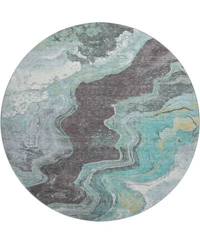 Addison Mayfield Amf1907 8' X 8' Round Area Rug In Gray
