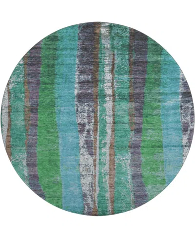 Addison Mayfield Amf1910 8' X 8' Round Area Rug In Blue