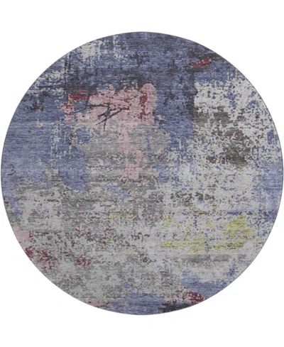 Addison Mayfield Amf1911 8' X 8' Round Area Rug In Blue