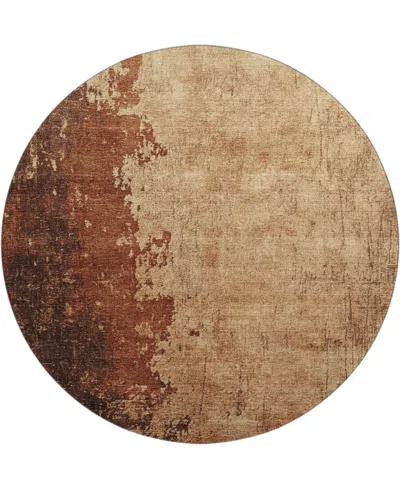 Addison Mayfield Amf1912 8' X 8' Round Area Rug In Brown