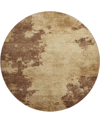 Addison Mayfield Amf1913 8' X 8' Round Area Rug In Brown