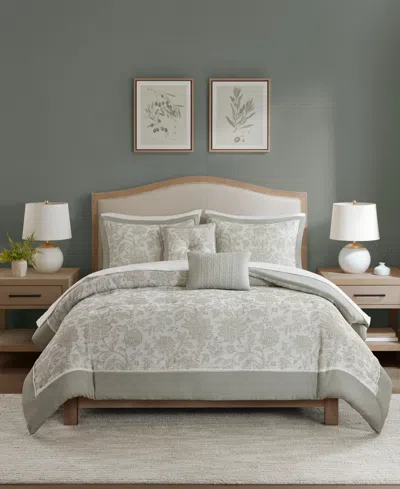 Addison Park Fiona Floral 9-pc. Comforter Set, Full In Green