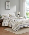 Addison Park Noah Stripe Reversible Printed 3-pc. Comforter Sets, Exclusively At Macys In Multi