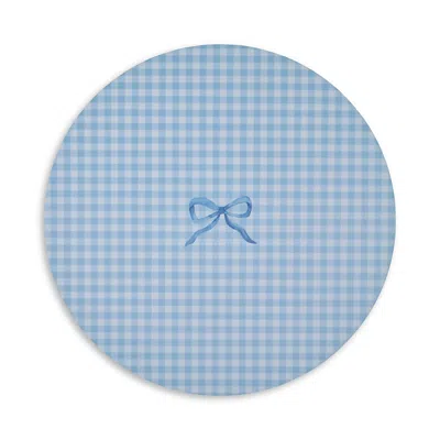 Addison Ross 15.2 Gingham Round Placemat In Blue