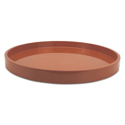 Addison Ross 16 Round Lacquer Tray In Orange